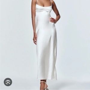 Zara White Silk Backless Dress
